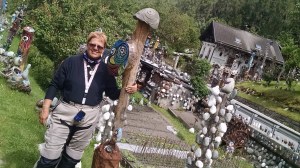 Melanie with her new friend. She will talk to anybody.